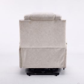 Power Lift Recliner Chair Sofa with Massage and Heat for Big and Tall Elderly,Infinite Positions,Single Motor,Cup Holders,and USB Ports