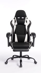 DEEPfurniture E-sports Gaming Chair Sports Car Driving Seat PU Material Moulded Sponge Comfortable and Safe With Massage White