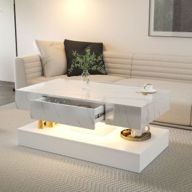 16.93IN High LED Coffee Table,Modern Coffee Table for Living Room,Living Room Tables,Large Living Room Furniture,LED Lights