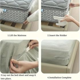 "Heavy Duty Lock Sheet Holders - Bed Sheet Clips Keep Fitted Sheets Tight on All Mattress Sizes (Twin/Queen/King)"