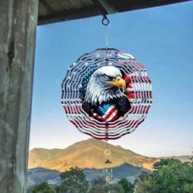 CIFbuy 3D Spinning Eagle Flag Wind Spinner Outdoor Yard Garden Decor Kinetic Patriotic Sculpture Gift (TikTok, Temu Pick-up Service) (Option: defaulttitle)