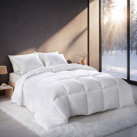 White Oversized Checkered Quilted Plump Duvet Luxury Hotel-grade Comfort For Bedrooms And Guesthouses. Winter-weight Warmth For Single/double Bed (Option: defaulttitle)