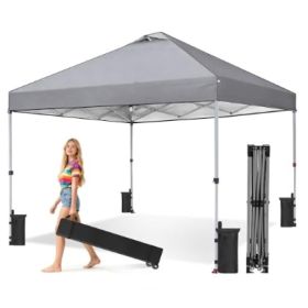 10x10 Feet Retractable Tent, Portable Outdoor Shelter, Suitable For Beaches, Events, Camping (Option: Grey)