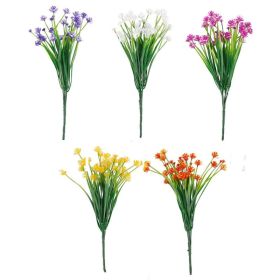 5 Artificial Flowers For Indoor And Outdoor Decoration, Fade-resistant Faux Plastic Flowers, Realistic Plants For Hanging Planters, Patio Porches (Option: 5pcs)