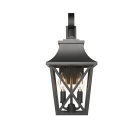 Black Outdoor Wall Light 2 Lights, Large Outdoor Modern Wall Light Fixtures, Industrial Porch Light Wall Mounted With Glass, Waterproof Farmhouse (Option: Black)