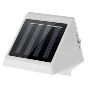 LED Solar Powered Stair Lights Dusk-To-Dawn Waterproof Garden (Option: White)