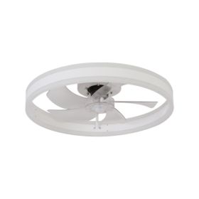 Ceiling Fan With Lighted Dimmable LEDs (Option: White)