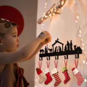 CIFbuy Aluminum Christmas Nativity Scene Wall Hanging Decor Religious Holiday Gift For Home(TikTok, Temu Pick-up Service) (Option: defaulttitle)