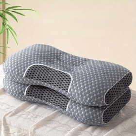 3D Knitted Cotton Massage Pillow(2pack) (Color: Gray)