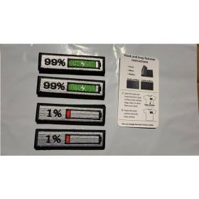 4PCS Percent Full Empty Power Morale Patch,Funny Battery Percentage 99 And 1 (Option: 4Pcs)